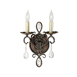 Бра с 2-мя лампами в виде свеч с подвесками и состаренным эффектом Feiss варинант исполнения - 1 | Loft Concept в Екатеринбурге