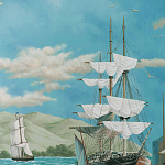 Обои ручная роспись Nantucket Crossing Brandt colourway on scenic paper варинант исполнения - 4 | Loft Concept в Екатеринбурге