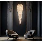 Люстра многоярусная каскадная с хрустальными подвесками Roul Crystal Light варинант исполнения - 8 | Loft Concept в Екатеринбурге