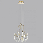 Люстра подвесная из металла с хрустальными подвесками прозрачного цвета Quasar 41 варинант исполнения - 6 | Loft Concept в Екатеринбурге