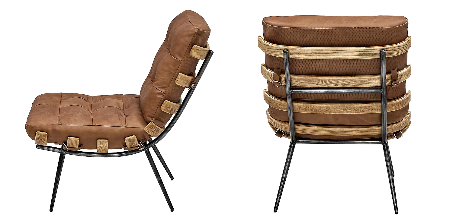 Кресло Philbert Chair brown leather Кресло Philbert Chair brown leather - Loft-Concept в Екатеринбурге