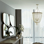 Зеркало в ассиметричной раме золотистого цвета Chaotic варинант исполнения - 4 | Loft Concept в Екатеринбурге