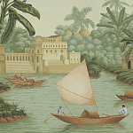 Обои ручная роспись River Scenes of Bengal Verdoyant варинант исполнения - 3 | Loft Concept в Екатеринбурге