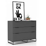 Комод цвета графит с 3-мя ящиками Strict Lines  варинант исполнения - 2 | Loft Concept в Екатеринбурге