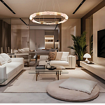 Люстра в форме кольца с золотым декором Warm Heavenly Light варинант исполнения - 7 | Loft Concept в Екатеринбурге