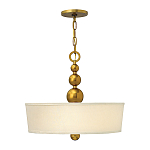 Люстра подвесная с белым тканевым цилиндрическим абажуром и декоративными шарами Hinkley варинант исполнения - 8 | Loft Concept в Екатеринбурге
