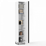 Шкаф-пенал белый с зеркальной дверцей Strict Lines варинант исполнения - 3 | Loft Concept в Екатеринбурге