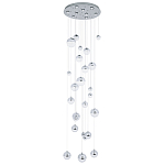 Каскадная люстра с плафонами в виде хрустальных сфер Esme Sphere Crystal Chrome Cascade Chandelier 25 варинант исполнения - 1 | Loft Concept в Екатеринбурге