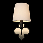 Бра с белым текстильным абажуром и декоративным основанием в виде четырехлистника с зеркальной вставкой Vitorino варинант исполнения - 13 | Loft Concept в Екатеринбурге