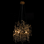 Подвесная люстра в виде ветвей деревьев золотого цвета с прозрачными подвесками-каплями 8 и 14 ламп Droplet Chandelier варинант исполнения - 5 | Loft Concept в Екатеринбурге