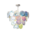 Люстра с каскадом из круглых разноцветных стеклянных дисков Mother of Pearl Iridescence варинант исполнения - 4 | Loft Concept в Екатеринбурге