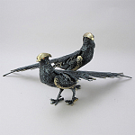 Статуэтка бронзовая пара Фазаны синие Bronze Birds варинант исполнения - 1 | Loft Concept в Екатеринбурге