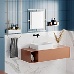 Настенное зеркало квадратной формы в металлической раме золотого цвета CORNER MIRROR GOLD варинант исполнения - 3 | Loft Concept в Екатеринбурге