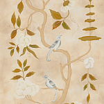 Обои ручная роспись Gustavian Tree of Life Special Colourway on Edo custom white painted silk варинант исполнения - 2 | Loft Concept в Екатеринбурге