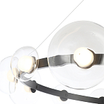 Люстра подвесная круглая с 12-ю прозрачными куполообразными плафонами и черным металлическим основанием Flos Wireline Lighting варинант исполнения - 4 | Loft Concept в Екатеринбурге