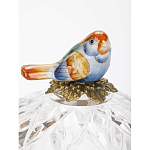 Конфетница с бронзовой ручкой и фарфоровой птичкой на крышке Eden Garden варинант исполнения - 3 | Loft Concept в Екатеринбурге