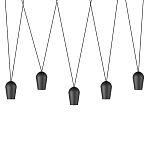 Подвесной светильник черными плафонами на длинных пересекающихся тросах Construction варинант исполнения - 1 | Loft Concept в Екатеринбурге