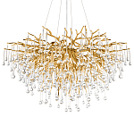 Люстра подвесная с прозрачными стеклянными подвесками в форме капель Диаметр 100 см Droplet Chandelier варинант исполнения - 7 | Loft Concept в Екатеринбурге