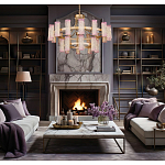 Люстра двухъярусная круглая с текстурными цилиндрическими плафонами Glimpse варинант исполнения - 5 | Loft Concept в Екатеринбурге