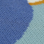 Плед из хлопка синего цвета с абстрактным принтом Elysian Flow Ocean варинант исполнения - 3 | Loft Concept в Екатеринбурге