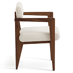 Кресло обеденное Alcove White Boucle из массива ореха варинант исполнения - 3 | Loft Concept в Екатеринбурге