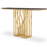 Консоль с чёрной столешницей и золотым фигурным основанием Cosmo варинант исполнения - 2 | Loft Concept в Екатеринбурге