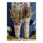 Ваза высокая из фарфора на бронзовом основании Turquoise Blooming Garden варинант исполнения - 9 | Loft Concept в Екатеринбурге