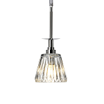 Подвесной светильник хромированного цвета с граненым прозрачным стеклянным плафоном Elstead Lighting варинант исполнения - 1 | Loft Concept в Екатеринбурге