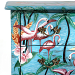 Комод с росписью Розовый фламинго L.XV CHEST OF DRAWERS Flowers with Flamingo варинант исполнения - 3 | Loft Concept в Екатеринбурге