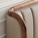 Кровать двуспальная с мягким изголовьем Moon Walnut Bed варинант исполнения - 7 | Loft Concept в Екатеринбурге