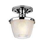 Потолочный светильник для ванных комнат с плафоном из прессованного фактурного стекла Quoizel варинант исполнения - 1 | Loft Concept в Екатеринбурге