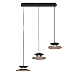 Люстра подвесная с тремя матовыми черными плафонами Obsidian Touch варинант исполнения - 1 | Loft Concept в Екатеринбурге