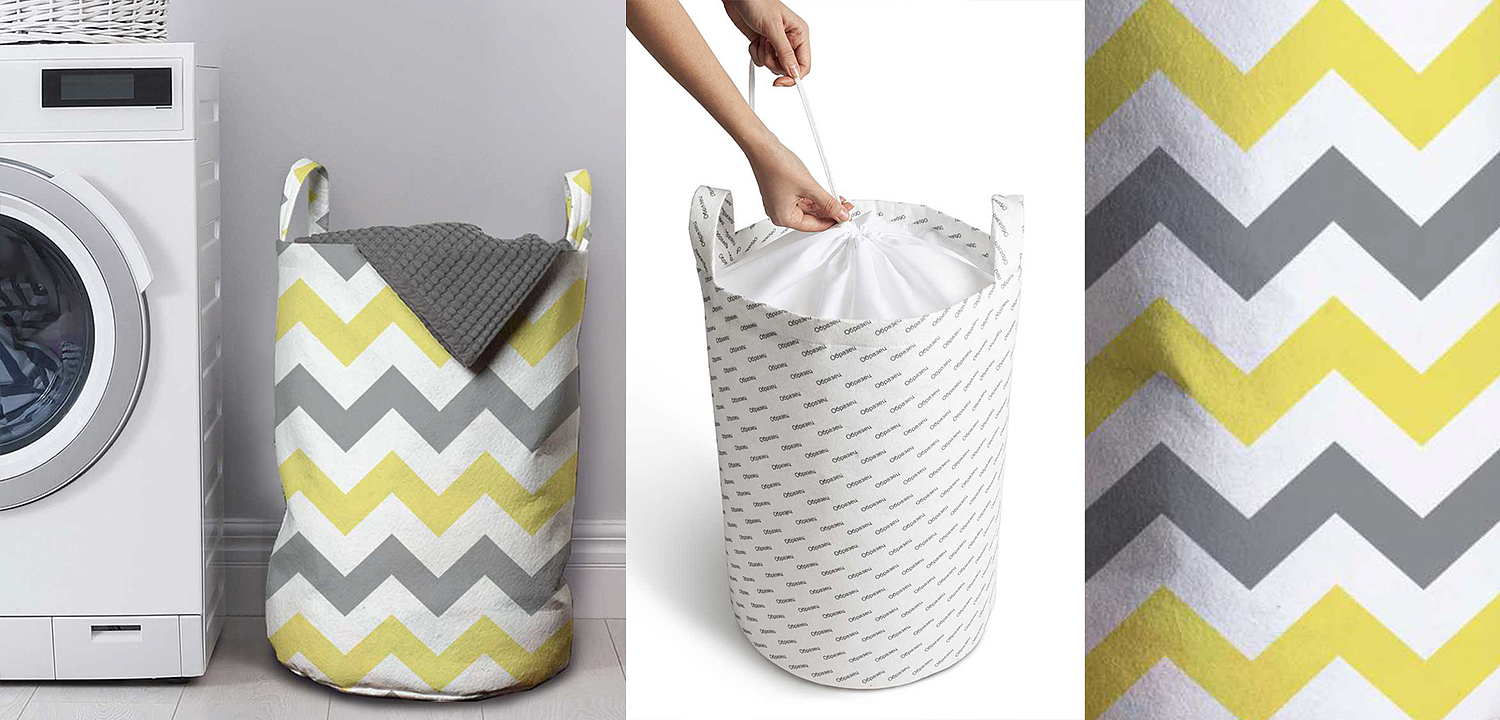 Корзина Mustard and Gray Chevron II Basket Корзина Mustard and Gray Chevron II Basket - Loft-Concept в Екатеринбурге