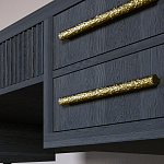 Большой Рабочий стол Primo с 5 выдвижными ящиками Черный дуб варинант исполнения - 4 | Loft Concept в Екатеринбурге