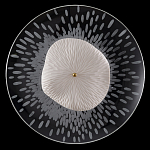 Бра с белым рельефным плафоном и стеклом с рисунком FLOW варинант исполнения - 3 | Loft Concept в Екатеринбурге