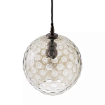 Подвесной светильник с плафоном в форме шара из стекла с рельефным узором Glass Pattern Lamp варинант исполнения - 1 | Loft Concept в Екатеринбурге