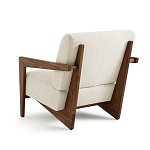 Кресло Avalon White Boucle из массива ореха варинант исполнения - 2 | Loft Concept в Екатеринбурге