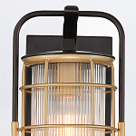 Настенный фонарь цилиндрической формы с рифленым стеклом в золотом каркасе на черном прямоугольном основании Eurofase варинант исполнения - 13 | Loft Concept в Екатеринбурге