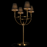 Настольная лампа на металлическом основании бронзового цвета с 4-мя черными конусовидными абажурами Dignity варинант исполнения - 4 | Loft Concept в Екатеринбурге