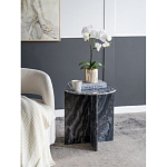 Столик кофейный с столешницей из черного мрамора Compact Black Marble Table варинант исполнения - 7 | Loft Concept в Екатеринбурге