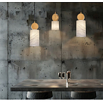 Подвесной светильник светодиодный с цилиндрическим плафоном Stone Helios варинант исполнения - 2 | Loft Concept в Екатеринбурге