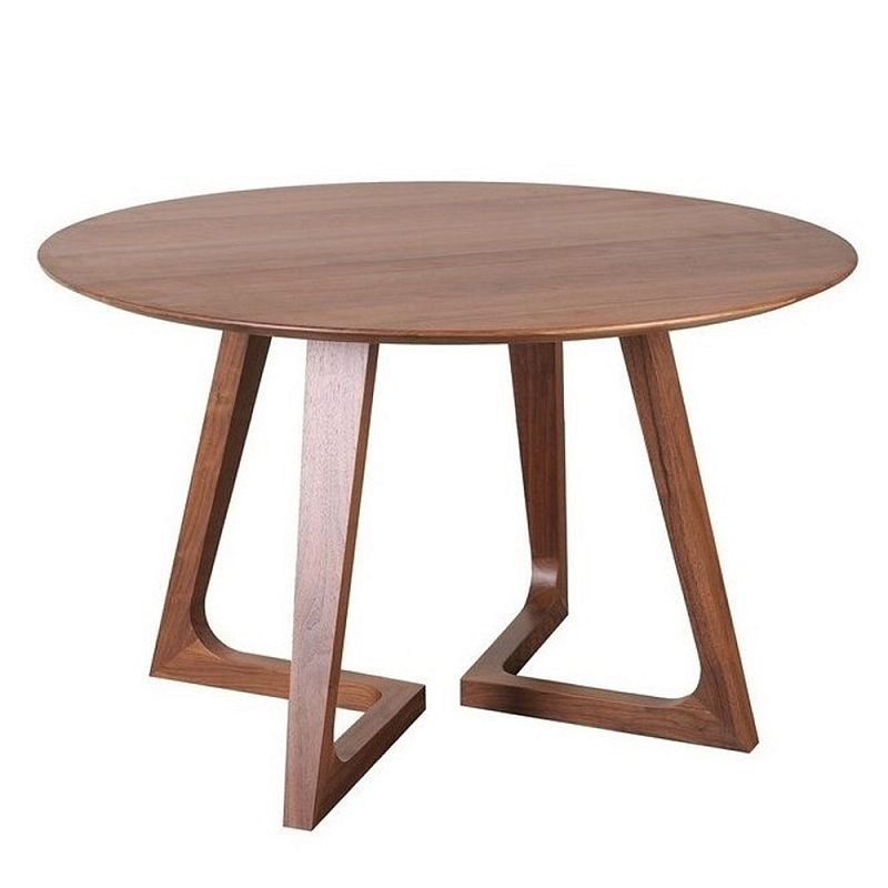 Обеденный стол круглый с изогнутыми ножками Godenza Round V Table Ясень в Екатеринбурге | Loft Concept 