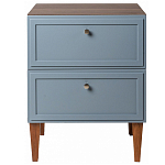 Тумба прикроватная серая из массива бука с 2-мя ящиками Wenge Light варинант исполнения - 2 | Loft Concept в Екатеринбурге