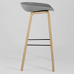 Барный стул на ножках из натурального дерева Boras Grey варинант исполнения - 2 | Loft Concept в Екатеринбурге