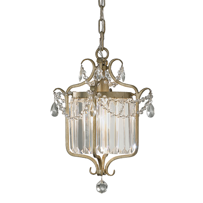 Люстра подвесная со стеклянными подвесками Feiss Серебряный Прозрачное Стекло в Екатеринбурге | Loft Concept 