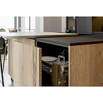 Черный матовый кухонный гарнитур с фасадом под дерево Axelle Kitchen Set варинант исполнения - 4 | Loft Concept в Екатеринбурге