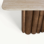 Консоль с овальной столешницей и фактурным деревянным основанием Enzo варинант исполнения - 3 | Loft Concept в Екатеринбурге