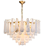 Люстра с мраморными подвесками в форме капель Marble square варинант исполнения - 1 | Loft Concept в Екатеринбурге