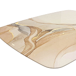 Обеденный стол с прямоугольной бежевой столешницей из стекла на 4-х деревянных ножках Beige Marble варинант исполнения - 4 | Loft Concept в Екатеринбурге