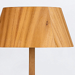 Настольная лампа со скошенным конусовидным абажуром и фигурной ножкой в цвете тик Accord Lighting варинант исполнения - 4 | Loft Concept в Екатеринбурге